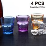Lot de 4 verres  eau incassables et empilables de 210 ml en plastique acrylique de qualit suprieure ...