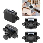 Lot de 4 - verrou � bouton - poussoir - verrou de porte de placard - verrou de poign�e de camping - car ...