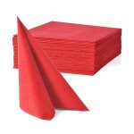 Lot de 40 grandes serviettes de table papier rouge
