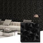 Lot de 40 panneaux muraux 3d diamant 50 x 50 cm autocollants costway d�coration int�rieure - en pvc imperm�abl ...