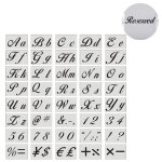Lot de 40 pochoirs lettres rutilisables en plastique lettres majuscules et minuscules 21 x 15 cm label ...