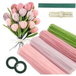 Lot de 400 fil chenille - bouquet de fleurs - pour le bricolage - rose - tulip bouquet