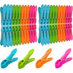 Lot de 48 pinces  linge en plastique durables et coupe - vent pinces  linge solides (4 couleurs)