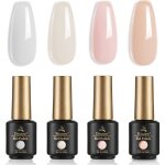 Lot 4pcs vernis semi - permanent blanc laiteux nude uv transparent naturel french nail art gel soak off ...
