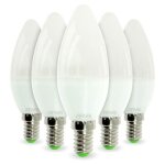 Lot de 5 ampoule led e14 6w eq 40w blanc chaud 2700k