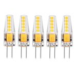 Lot de 5 ampoules led g4 blanc naturel 6000k ac / dc 12v 3w 210lm remplacement g4 20w halog�ne pas de ...