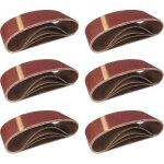 Lot de 5 bandes abrasives tissu 100x610mm - grains 40 60 80 120 180 - pour ponceuse � bande