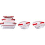 Lot de 5 boîtes de conservation - pyrex - cook & heat - verre - couvercle à valves vapeur spécial micro ... Lot de 5 boîtes de conservation - pyrex - cook & heat - verre - couvercle à valves vapeur spécial micro ...