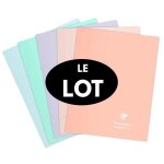 Lot de 5 cahiers koverbook blush polypro clairefontaine 24x32 96p grands carreaux sys avec marque - ...