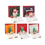 Lot de 5 cartes de nol 3d avec enveloppe carte pop - up carte de voeux noel crative nol cartes de ...