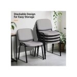 Lot de 5 chaises visiteurs chaises dinvit�s empilables assise en r�sille structure en acier 55�405�77 ...