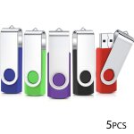 Lot de 5 cl�s usb 2. 0 32go flash drive pivotant stockage disque m�moire stick (5 couleurs m�lang�es:rouge ...
