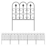 Lot de 5 cl�tures de jardin d�coratives - outsunny - en fil m�tallique antirouille pour ext�rieur - noir ...