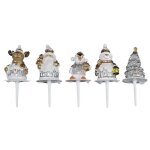 Lot de 5 dcorations de nol gteaux 6cm argent