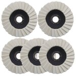 Lot de 5 disques de polissage en feutre de laine 125 mm avec lamelles dentel�es pour acier inoxydable ...