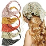 Lot de 5 foulards  imprim floral avec pinces  cheveux bandeaux et bandanas lgers en mousseline pour ...
