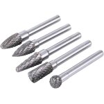 Lot de 5 fraises  double coupe 6  10 mm en carbure de tungstne pour meuleuse  tige droite 635 mma0001 ...