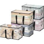 Lot de 5 grand sac de rangement vetement 100l boite rangement vetement en transparente housse de couette ...