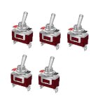Lot de 5 interrupteurs � bascule 2 voies spdt 15a 250vac m�tal interrupteur � levier 2 positions on - ...