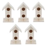 Lot de 5 nichoirs en bois rsistants aux intempries pour oiseaux de jardin msanges pinsons merles bleus ...