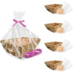 Lot de 5 paniers en carton 34x23x11 cm avec 200g de paille de pin 10 feuilles cellophane et fil dco