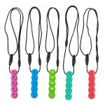Lot de 5 pendentifs de dentition en forme de bloc souple pour bb collier sensoriel  mcher en silicone ...