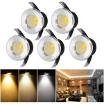 Lot de 5 petits spots led encastrables au plafond 3 w froid rglable en aluminium pour armoire  vin ...
