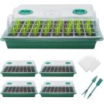Lot de 5 pi�ces plateau de semis 200 cellules mini serre plateaux de germination des plantes avec couvercles ...