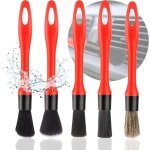 Lot de 5 pinceaux de detailing auto pour nettoyage intrieur et extrieur de voiture couleurs multiples ...