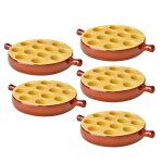 Lot de 5 po�lons � escargots 12 trous en porcelaine plat pour escargots avec poign�e passe au four et ...