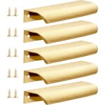 Lot de 5 poignes de placard de cuisine dores 120 mm en aluminium pour porte de placard de salle de ...