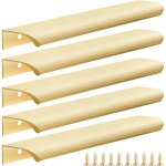 Lot de 5 poignes de placard de cuisine dores 200 mm en aluminium pour porte de placard de salle de ...