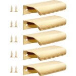 Lot de 5 poignes de placard de cuisine dores 80 mm en aluminium pour porte de placard de salle de bain ...