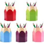 Lot de 5 porte - stylos crayon organiseur accessoires bureau et �cole label