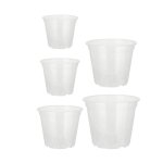 Lot de 5 pots orchides transparents et respirants avec trous pour intrieur et extrieur label