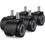 Lot de 5 roulettes pivotantes pour chaise de bureau 11 x 22 mm doubles roulettes ne rayent pas le sol ...