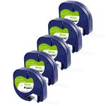 Rubans blanc - phonillico® - compatible dymo letratag - 5 pièces - 12mm x 4m - papier Rubans blanc - phonillico® - compatible dymo letratag - 5 pièces - 12mm x 4m - papier