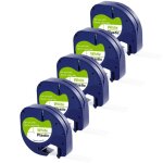Rubans blanc - phonillico® - compatible dymo letratag - 12mm - 4m - lot de 5 Rubans blanc - phonillico® - compatible dymo letratag - 12mm - 4m - lot de 5