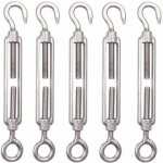 Lot de 5 tendeurs de c�ble m6 inox 304 r�glables 15?22 cm pour cl�ture grillage fil � linge corde jardin ...