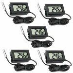 Lot de 5 thermomtres lcd numriques avec sonde externe pour voiture rfrigrateur conglateur aquarium ...