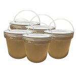 Lot de 5 x seau 10 l litres en plastique avec couvercle ? tanche rutilisable et idal pour produits ...