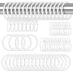 Lot de 50 anneaux de rideaux en m�tal et 50 crochets en plastique pour fen�treporterideau de douchediam�tre ...
