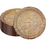 Lot de 50 assiettes en carton � grain de bois rustique jetables de 229 cm (grain de bois 02)