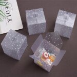 Lot de 50 botes  drages transparentes en plastique pour mini botes  bonbons en forme de cube pour ...