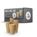 Lot de 50 gobelets 48cl / 16oz jetables en carton kraft 100% biodgradable - gobelet  caf en papier ...