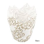 Caissettes � cupcakes - okumggyj - lot de 50 - papier couch� - blanc - 6x6x8 cm