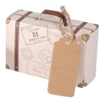 Botes cadeaux - gigicial - mini valises en carton - 50 pices - beige - lgantes et portables