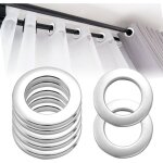 Lot 50 oeillets rideaux � clipser plastique d�tachables (33mm argent) anneaux illets rideau pour rideaux ...