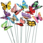 Lot de 50 papillons color�s de 7 cm pour d�coration de jardin sur b�tonnets de papillons pour terrasse ...