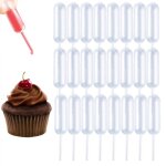 Lot de 50 pipettes  cupcakes en plastique transparent de 4 ml: compte - gouttes jetables pour injecteurs ...